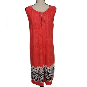 Women's IVY LAN Zip front dress with floral hem - Size XL